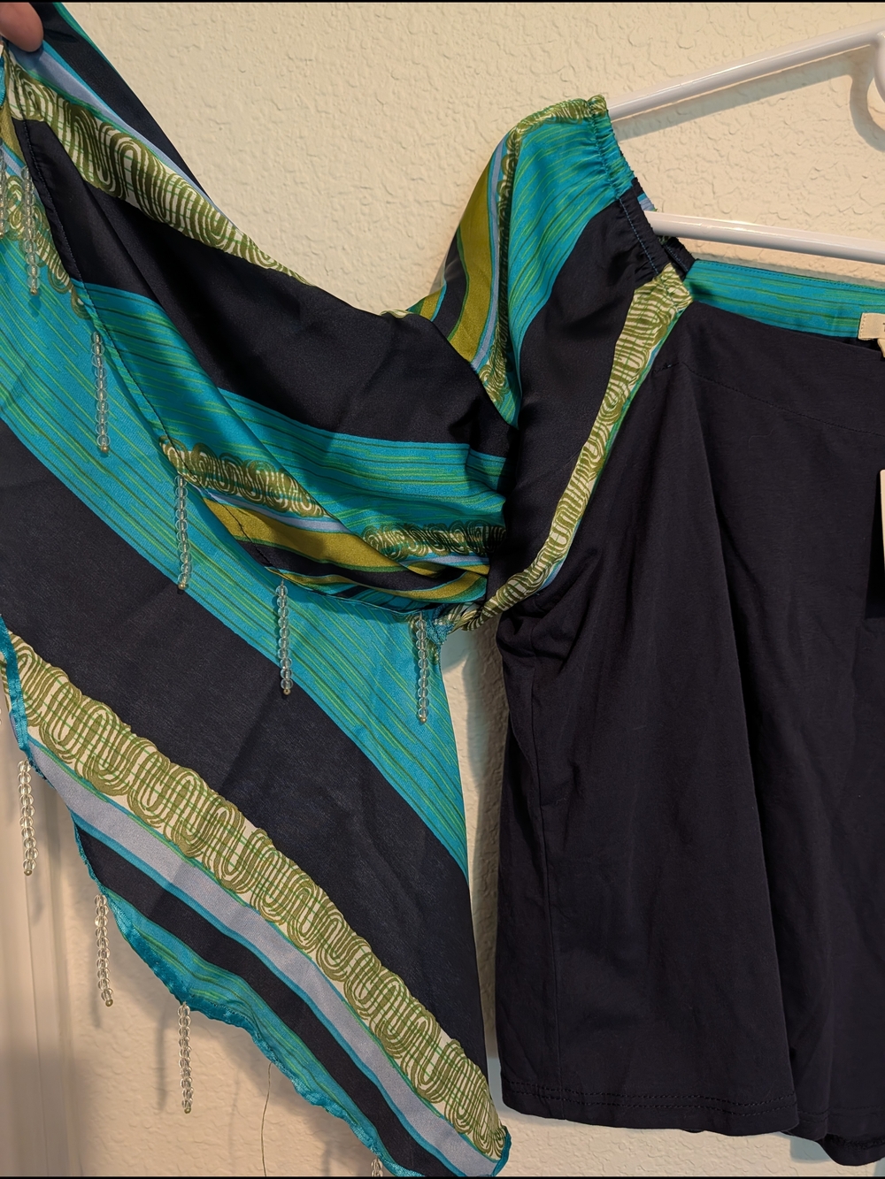Anthropologie NWT Navy Knit Beaded Top Boho Casual Relaxed Fit Flowy Medium M - Picture 3 of 5